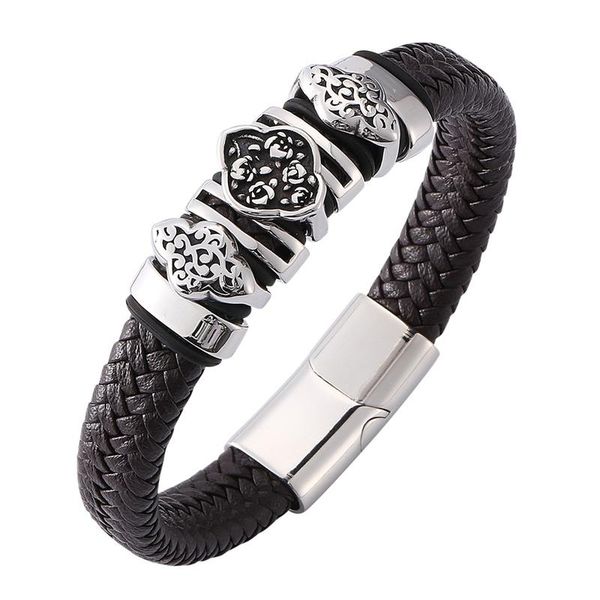 charm bracelets brown braided leather bracelet vintage jewelry men stainless steel magnetic clasp party bangles gift pd0128, Golden;silver
charm bracelets brown braided leather bracelet vintage jewelry men stainless steel magnetic clasp party bangles gift pd0128, Golden;silver