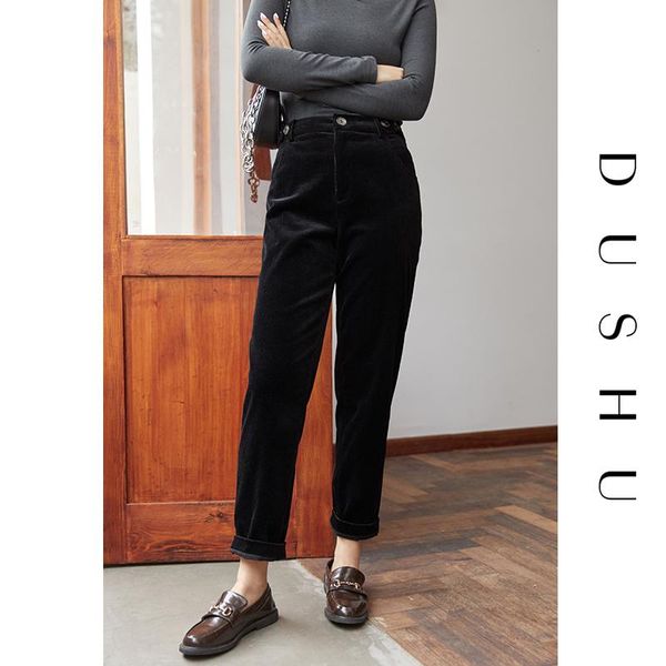 women's pants & capris dushu plus size corduroy black capri women casual streetwear skinny pencil autumn winter elegant high waist trou, Black;white
women's pants & capris dushu plus size corduroy black capri women casual streetwear skinny pencil autumn winter elegant high waist trou, Black;white