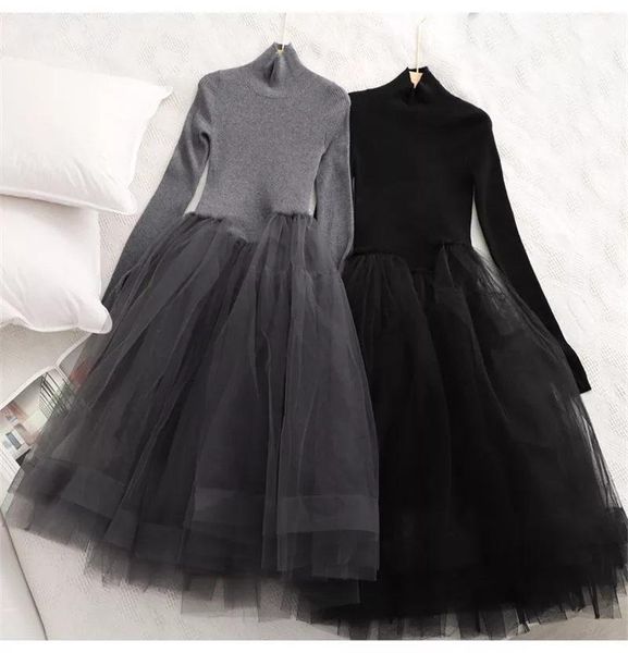 slim mesh tutu dress women knit long sleeve hepburn style patchwork elegant dress female retro party vestidos de fiesta y1271, Black;gray
slim mesh tutu dress women knit long sleeve hepburn style patchwork elegant dress female retro party vestidos de fiesta y1271, Black;gray