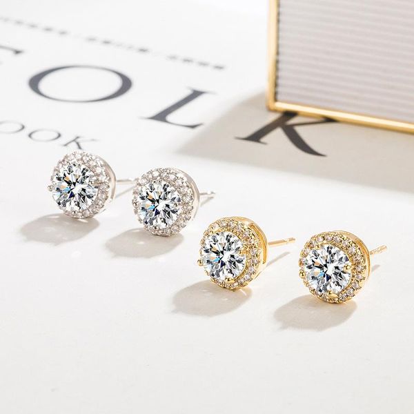 stud 1pcs copper crystal zircon ear studs earrings for women/men vintage silver color wedding jewelry white stone, Golden;silver
stud 1pcs copper crystal zircon ear studs earrings for women/men vintage silver color wedding jewelry white stone, Golden;silver