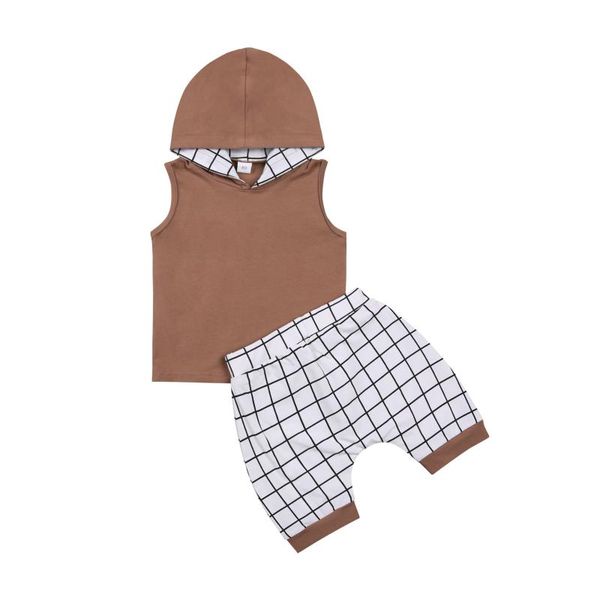 clothing sets baby boy 2pcs clothes set, casual sleeveless solid color hoodie + plaid shorts summer outfits set, White
clothing sets baby boy 2pcs clothes set, casual sleeveless solid color hoodie + plaid shorts summer outfits set, White