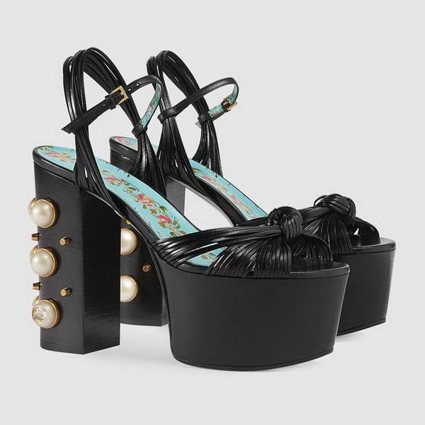 sandals size shoes 2021 high-heeled thin belt rivets fashion thick-heeled, Black