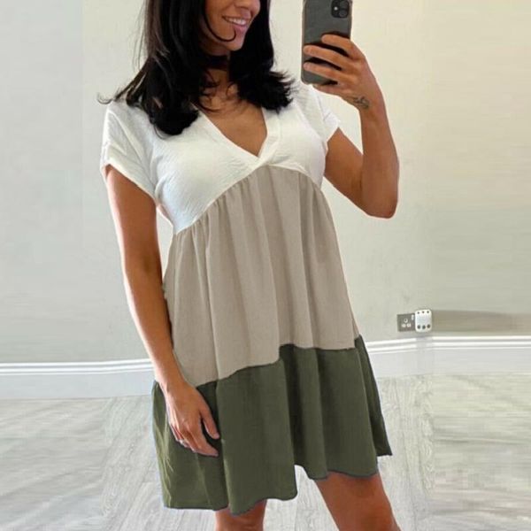 casual dresses 2021 brand women summer v neck solid color midi dress beach big swing short harajuku clothing vestido, Black;gray
casual dresses 2021 brand women summer v neck solid color midi dress beach big swing short harajuku clothing vestido, Black;gray