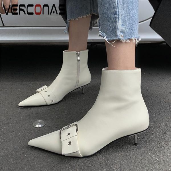 boots verconas fashion women ankle genuine leather pointed toe thin heels shoes woman autumn winter rivets buckle, Black
boots verconas fashion women ankle genuine leather pointed toe thin heels shoes woman autumn winter rivets buckle, Black