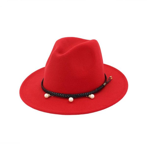 wide brim hats 12 colors classical jazz black ribbon pearl decorated wool felt fedora women panama trilby hat, Blue;gray
wide brim hats 12 colors classical jazz black ribbon pearl decorated wool felt fedora women panama trilby hat, Blue;gray