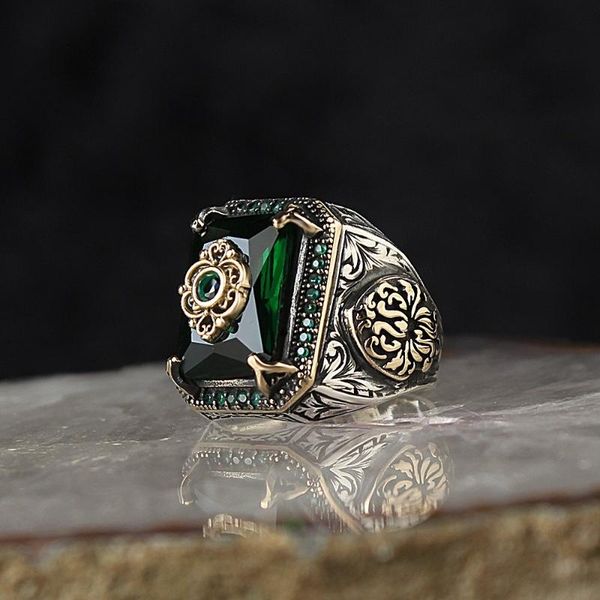cluster rings 925 sterling silver vintage men ring with green zircon stone made in turkey celtic handmade, Golden;silver
cluster rings 925 sterling silver vintage men ring with green zircon stone made in turkey celtic handmade, Golden;silver