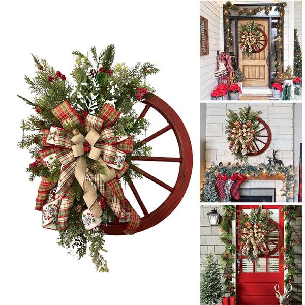 decorative flowers & wreaths winter wreath farmhouse wagon wheel front door hanging ornament christmas home restaurant decoration i88
decorative flowers & wreaths winter wreath farmhouse wagon wheel front door hanging ornament christmas home restaurant decoration i88