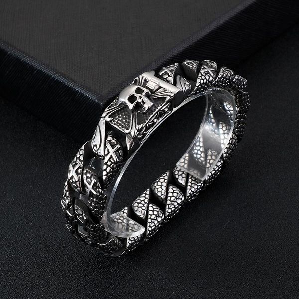 tennis 110g heavy 8.66'' 16mm pure 316l stainless steel biker casting cuban curb chain skull cross bangle for mens cool gifts, Golden;silver
tennis 110g heavy 8.66'' 16mm pure 316l stainless steel biker casting cuban curb chain skull cross bangle for mens cool gifts, Golden;silver