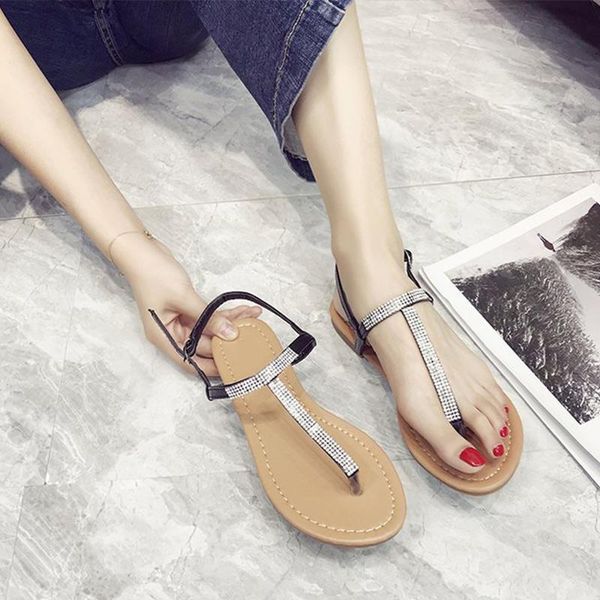 women sandals clip toe casual ladies summer shoes crystal buckle strap woman fashion flats pu female footwear new 2021 beach, Black
women sandals clip toe casual ladies summer shoes crystal buckle strap woman fashion flats pu female footwear new 2021 beach, Black