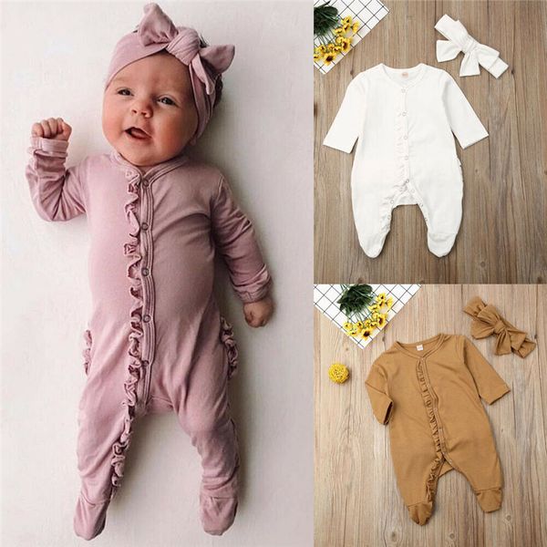 0-12m newborn kid baby boy girl clothes long sleeve ruffles cotton jumpsuit elegant lovely sweet new born outfits, White
0-12m newborn kid baby boy girl clothes long sleeve ruffles cotton jumpsuit elegant lovely sweet new born outfits, White