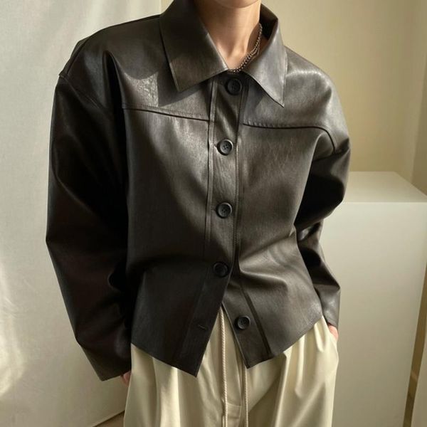 women's jackets vanovich korean style women jacket spring and autumn 2022 temperament lapel single-breasted solid color leather, Black;brown
women's jackets vanovich korean style women jacket spring and autumn 2022 temperament lapel single-breasted solid color leather, Black;brown