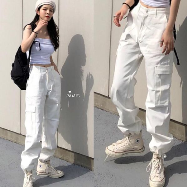 2021 high waist women side big pocket long pants new spring fashion female cargo pant casual sweatpants t8ai, Black;white
2021 high waist women side big pocket long pants new spring fashion female cargo pant casual sweatpants t8ai, Black;white