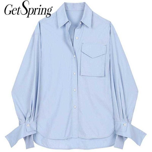 getspring women blouse shirt long sleeve cotton blue white 's blouses asymmetry loose casual shirts fashion 210601
getspring women blouse shirt long sleeve cotton blue white 's blouses asymmetry loose casual shirts fashion 210601
