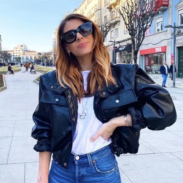 women's leather & faux foridol crocodile print padded pu parkas women thick short black coat jacket autumn winter fashion
women's leather & faux foridol crocodile print padded pu parkas women thick short black coat jacket autumn winter fashion