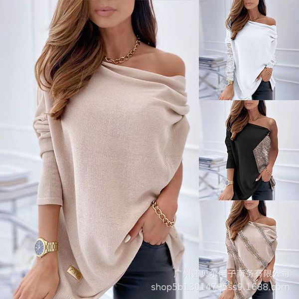 women's sweaters wepbel women autumn winter loose off shoulder knitted pullover sweater casual ladies long sleeve solid color knitw, White;black
women's sweaters wepbel women autumn winter loose off shoulder knitted pullover sweater casual ladies long sleeve solid color knitw, White;black
