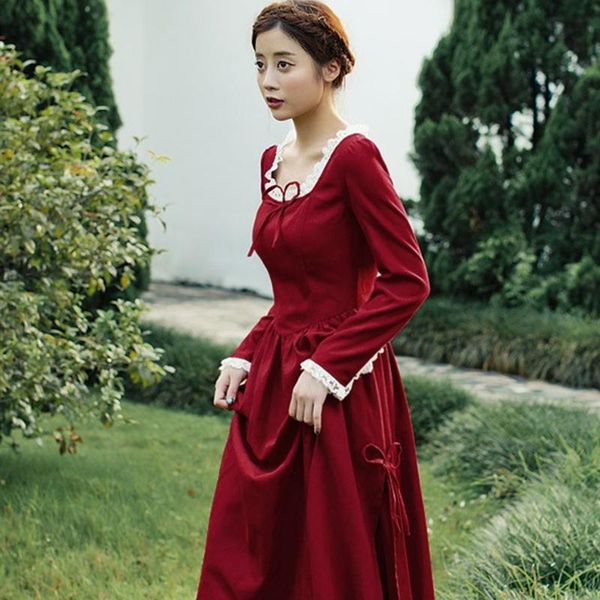 casual dresses spring autumn women court style vintage retro lace elegant ladies slim corduroy slit wine red long dress clothes 2021, Black;gray
casual dresses spring autumn women court style vintage retro lace elegant ladies slim corduroy slit wine red long dress clothes 2021, Black;gray