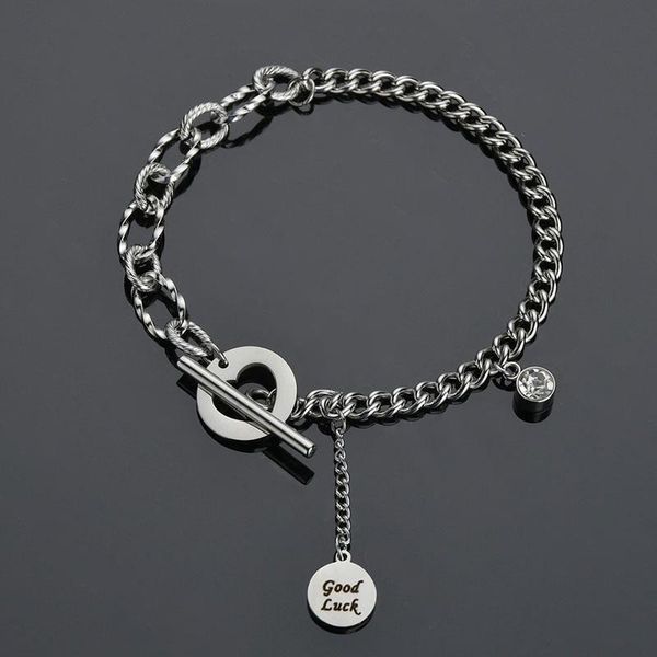 link, chain stainless steel heart round pendant bracelet silver color couple lock bracelets for women jewelry valentine's day gift, Black
link, chain stainless steel heart round pendant bracelet silver color couple lock bracelets for women jewelry valentine's day gift, Black