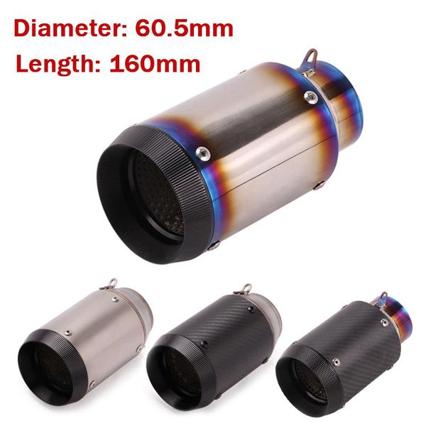 motorcycle exhaust system universal 160mm short tips muffler tail pipe carbon fiber titanium alloy baffle slip on 60.5mm dirt bike atv
motorcycle exhaust system universal 160mm short tips muffler tail pipe carbon fiber titanium alloy baffle slip on 60.5mm dirt bike atv