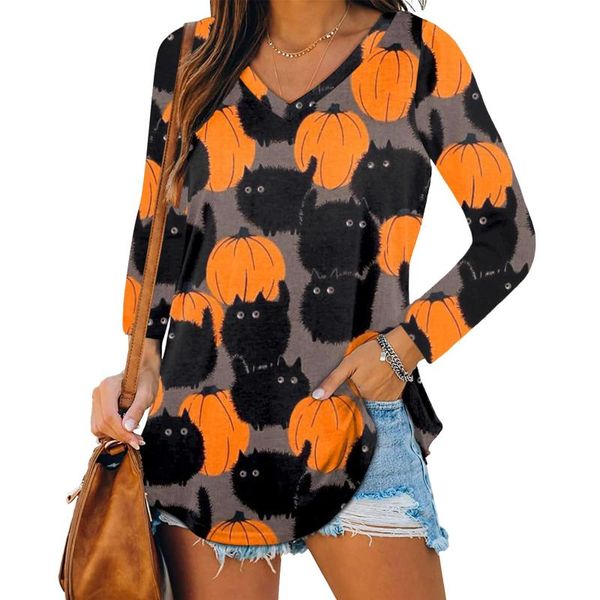 women's t-shirt halloween t shirts pumpkin black cat print long sleeve autumn winter casual elegant harajuku pullovers streetwear, White
women's t-shirt halloween t shirts pumpkin black cat print long sleeve autumn winter casual elegant harajuku pullovers streetwear, White