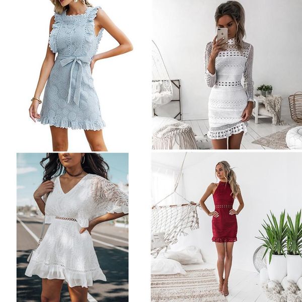 6 colors elegant hollow out lace dress women ladies sleeveless summer midi white dress spring short casual hollow party evening dresses, Black;gray
6 colors elegant hollow out lace dress women ladies sleeveless summer midi white dress spring short casual hollow party evening dresses, Black;gray