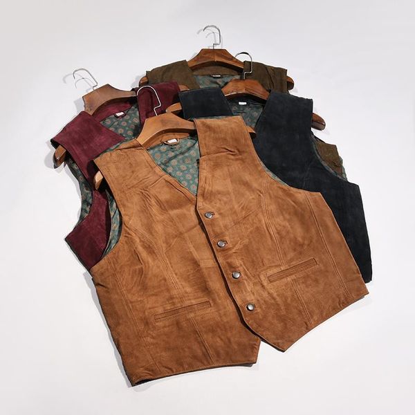 men's vests suede mens vest ready to wear vintage waistcoat amekaji casual business v-neck 2 pockets 4 buttons, Black;white
men's vests suede mens vest ready to wear vintage waistcoat amekaji casual business v-neck 2 pockets 4 buttons, Black;white