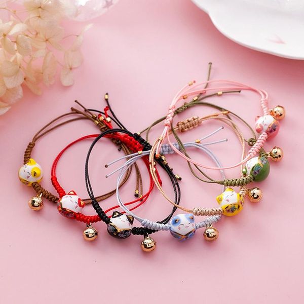 link, chain ceramic cat bracelet female fresh student girlfriends hand-woven lucky transit red string, Black
link, chain ceramic cat bracelet female fresh student girlfriends hand-woven lucky transit red string, Black