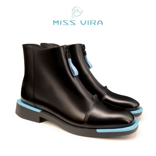 miss vira ankle boots women genuine leather autumn winter boots zipper fashion casual shoes motorcycle boots 211204, Black
miss vira ankle boots women genuine leather autumn winter boots zipper fashion casual shoes motorcycle boots 211204, Black