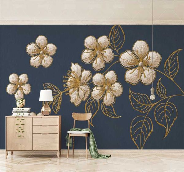 xuesu navy blue cloth pattern golden plum embroidery new chinese tv background wall custom wallpaper 8d waterproof wall covering
xuesu navy blue cloth pattern golden plum embroidery new chinese tv background wall custom wallpaper 8d waterproof wall covering