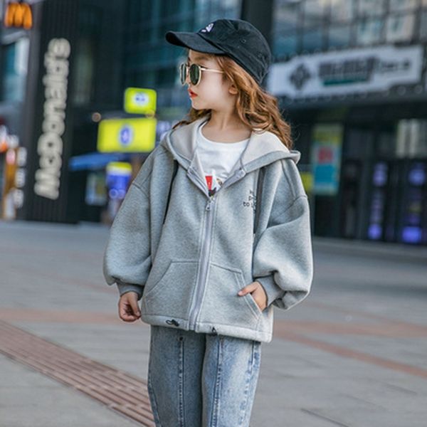 girls pullovers hoodies coat kids gray letters print zipper coat spring and autumn loose jacket clothes cardigan pockets, Blue;gray
girls pullovers hoodies coat kids gray letters print zipper coat spring and autumn loose jacket clothes cardigan pockets, Blue;gray