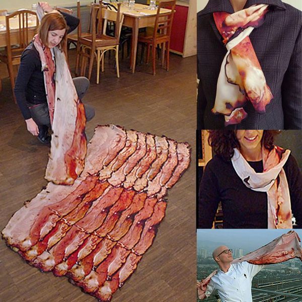 scarves bacon scarf for men and women funny printed long couple style personality comfortable scarvestoalla de seda1 accesorios, Blue;gray
scarves bacon scarf for men and women funny printed long couple style personality comfortable scarvestoalla de seda1 accesorios, Blue;gray