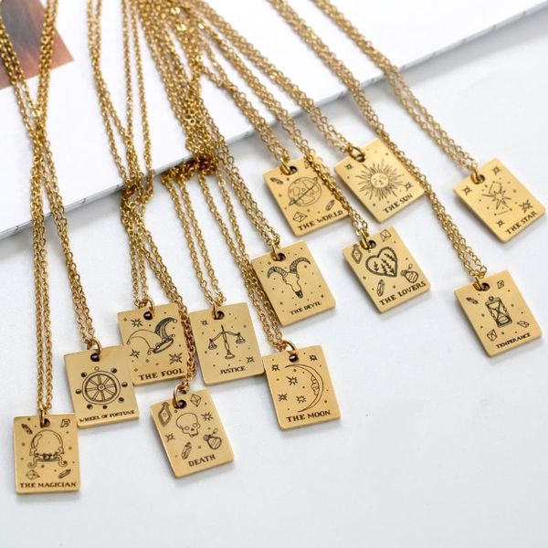pendant necklaces good luck amulet the major arcana necklace for women european tarot daint dress gift, Silver
pendant necklaces good luck amulet the major arcana necklace for women european tarot daint dress gift, Silver