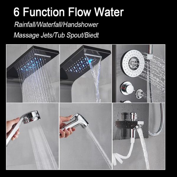 bathroom shower sets black led light faucet spa massage jet column system waterfall rain panel bidet sprayer tap
bathroom shower sets black led light faucet spa massage jet column system waterfall rain panel bidet sprayer tap