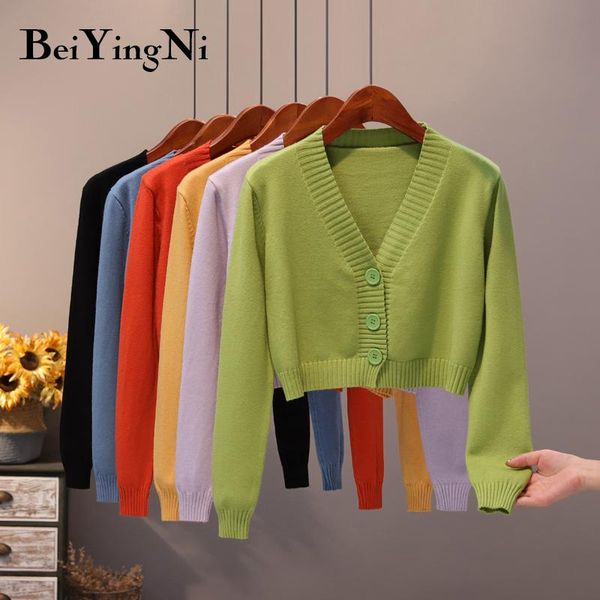 beiyingni women casual v-neck cardigan autumn winter warm sweater female coats korean knitted fashion cropped cardigan lady, White
beiyingni women casual v-neck cardigan autumn winter warm sweater female coats korean knitted fashion cropped cardigan lady, White
