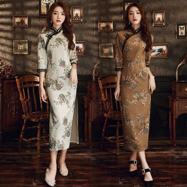 elegant orientale women handmade button suede long qipao chinese mandarin collar prined half sleeve cheongsam oversize 3xl, Red
elegant orientale women handmade button suede long qipao chinese mandarin collar prined half sleeve cheongsam oversize 3xl, Red