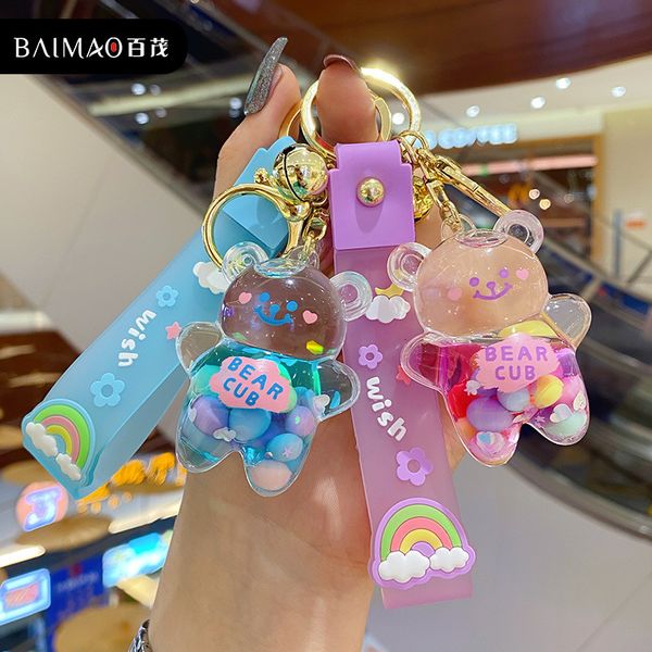 key chain baimao liquid in oil bear fashion girl mood partner car doll bag pendant, Silver
key chain baimao liquid in oil bear fashion girl mood partner car doll bag pendant, Silver