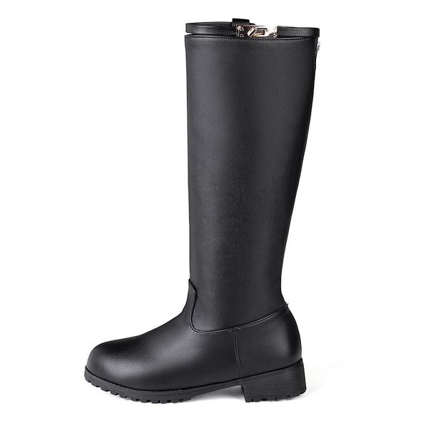 boots winter for woman fashion round toe shoes beige zipper buckle consice knee high 34-48, Black
boots winter for woman fashion round toe shoes beige zipper buckle consice knee high 34-48, Black