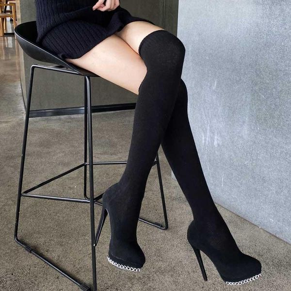 boots platform heels woman over knee winter boot womens black knitting shoes thigh high socks lady
boots platform heels woman over knee winter boot womens black knitting shoes thigh high socks lady