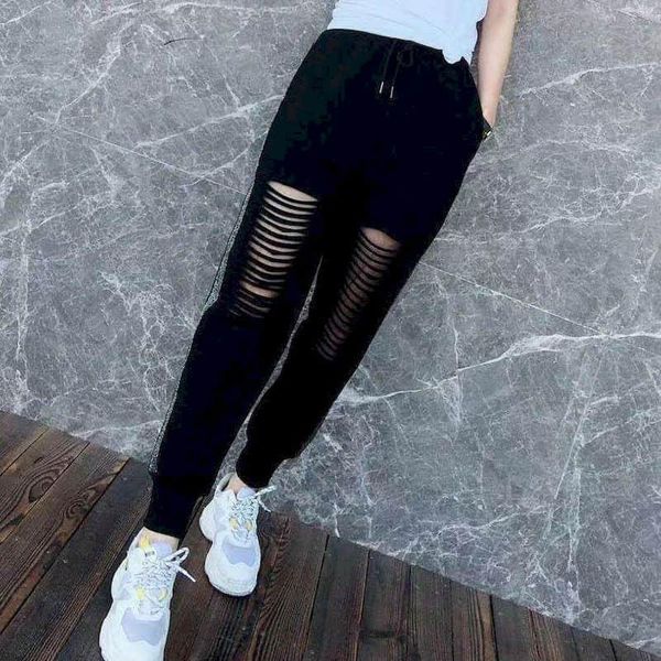 women's pants & capris fashion cut hole sports women bottom summer 2021 casual leggings elastic waist loose student harem, Black;white
women's pants & capris fashion cut hole sports women bottom summer 2021 casual leggings elastic waist loose student harem, Black;white