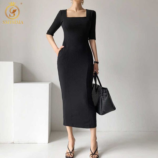 casual dresses 2021 summer korean style ladies midi black women knitting short sleeve party es vestidos quo8, Black;gray
casual dresses 2021 summer korean style ladies midi black women knitting short sleeve party es vestidos quo8, Black;gray
