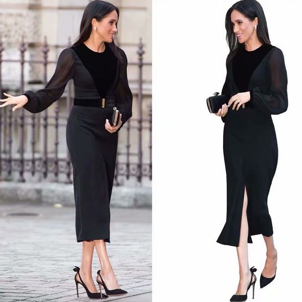 dress designer autumn new women's fashion work party elegant chic pencil black long sleeve dresses ds4j, Black;gray
dress designer autumn new women's fashion work party elegant chic pencil black long sleeve dresses ds4j, Black;gray