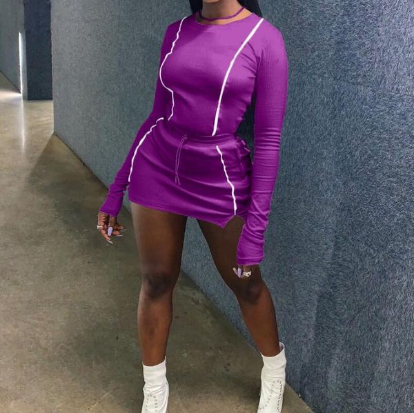 two piece dress autumn long sleeve patchwork mini skirt set purple skinny women tracksuit white club outfits
two piece dress autumn long sleeve patchwork mini skirt set purple skinny women tracksuit white club outfits
