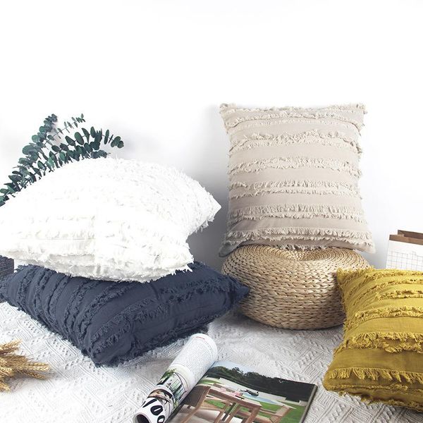 pillow case retro jacquard cushion covers sofa decor cases solid color tassel fine stitch for home 45*45cm
pillow case retro jacquard cushion covers sofa decor cases solid color tassel fine stitch for home 45*45cm