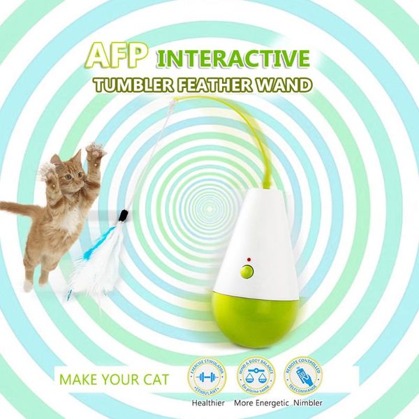 cat toys electric tumbler cats cute rotating feather wand teaser plastic pet for interactive stick supplies