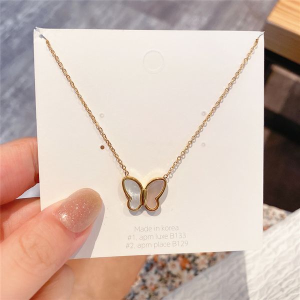 dign butterfly necklace ins wind gold natural shell clavicle chain temperament light luxury pendant, White
dign butterfly necklace ins wind gold natural shell clavicle chain temperament light luxury pendant, White