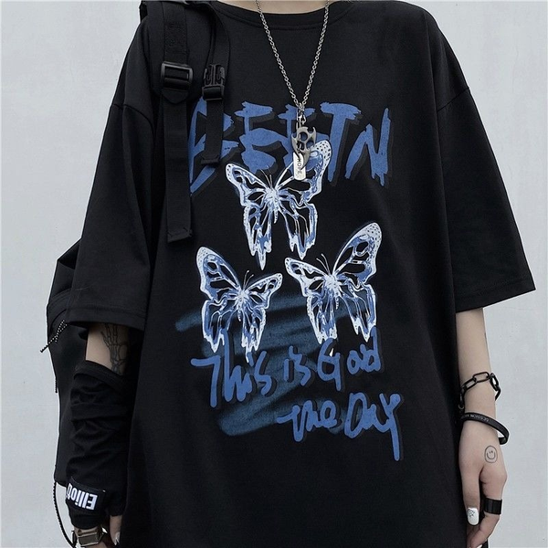 new summer graphic t shirts harajuku wind hundred butterfly print korean version of loose short sleeve t shirt womens tide, White
new summer graphic t shirts harajuku wind hundred butterfly print korean version of loose short sleeve t shirt womens tide, White
