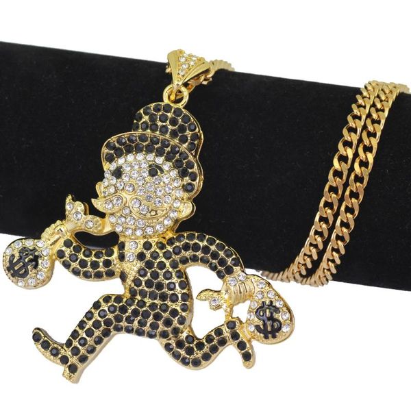 pendant necklaces fashion charm hip hop running man with money bag necklace jewelry 30inch cuban link chain for men and women, Silver 
pendant necklaces fashion charm hip hop running man with money bag necklace jewelry 30inch cuban link chain for men and women, Silver