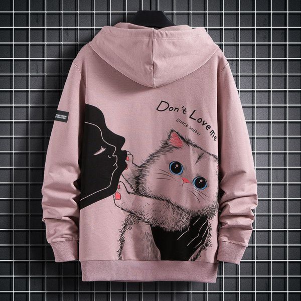 2021 new rosa bonito gato impresso hoodies japons casual dos desenhos animados camisolas streetwear masculino feminino solto pulver com capu, Black
2021 new rosa bonito gato impresso hoodies japons casual dos desenhos animados camisolas streetwear masculino feminino solto pulver com capu, Black