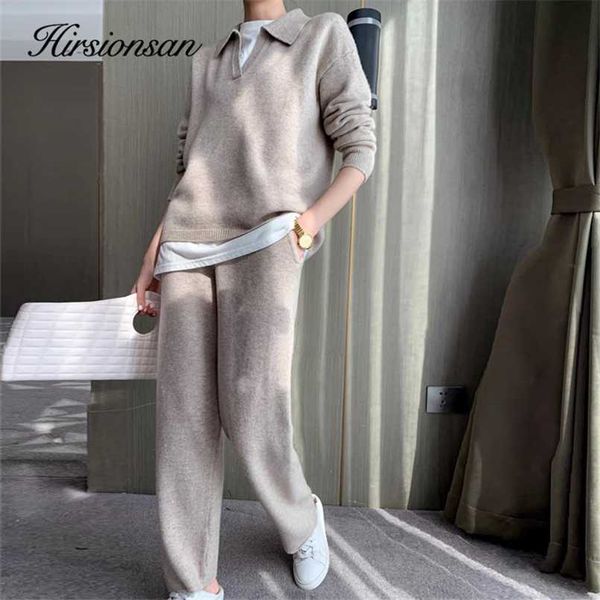 hirsionsan cashmere turn down neck knitted sets women winter casual two pieces sweater and pants loose outfits tracksuit 211116, Gray
hirsionsan cashmere turn down neck knitted sets women winter casual two pieces sweater and pants loose outfits tracksuit 211116, Gray