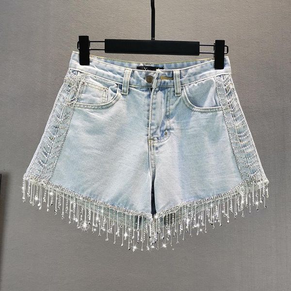 tassel rhinestone denim women shorts summer new high waist pocket wide leg female shorts quality, White;black
tassel rhinestone denim women shorts summer new high waist pocket wide leg female shorts quality, White;black