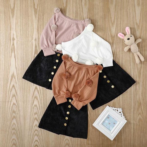 children clothes girl kids baby girls clothing fashion set autumn long sleeve ball sweater short skirt 2pcs suit, White
children clothes girl kids baby girls clothing fashion set autumn long sleeve ball sweater short skirt 2pcs suit, White
